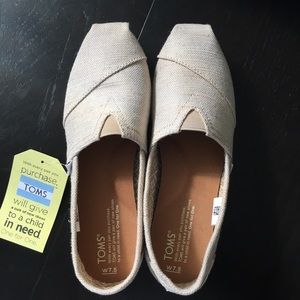 TOMS Classic Metallic Burlap Shoes